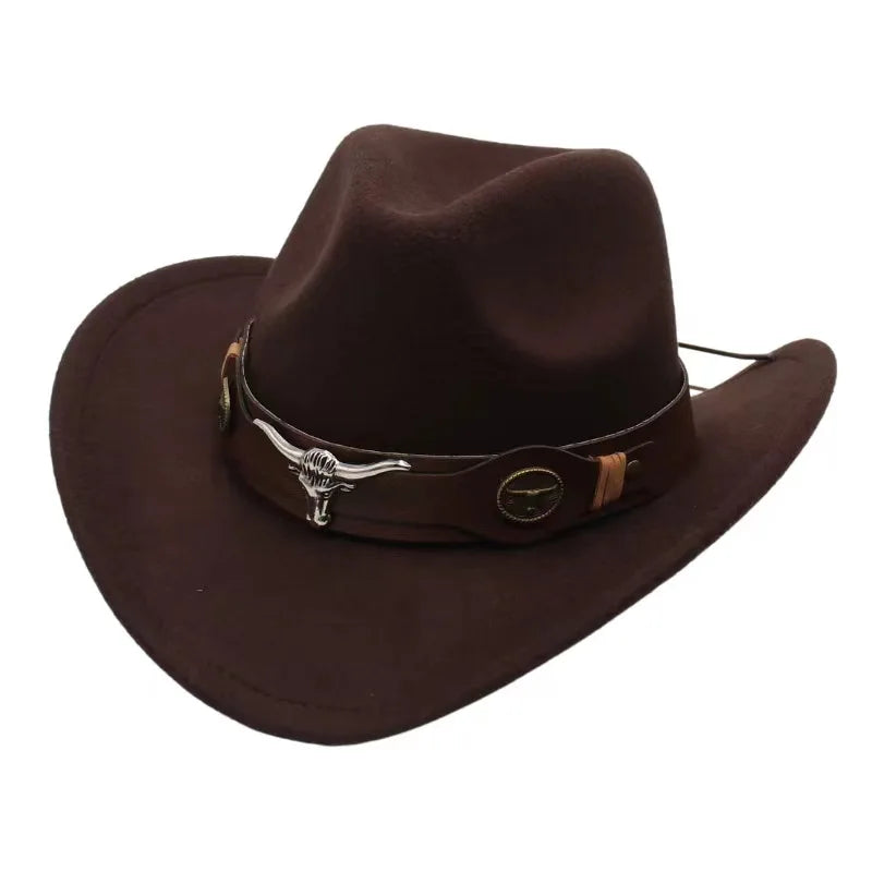 West cowboy hat Chapeu black wool man Wome hat Hombre Jazz hat Cowgirl large hat for men sombreros 56-58Cm