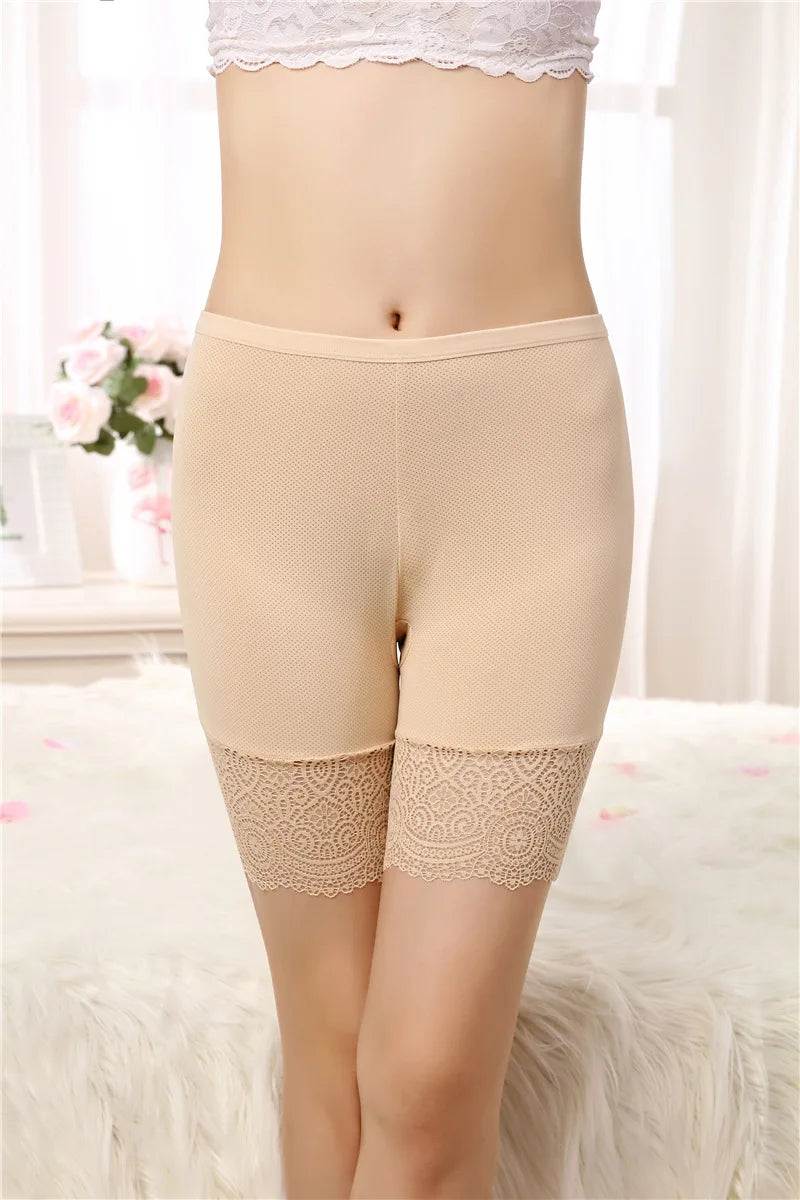 Plus Size Safety Shorts Women Summer Seamless Sexy Lace Anti Chafing Underskirt Boxers Female High Waist Underwear Panties 110KG
