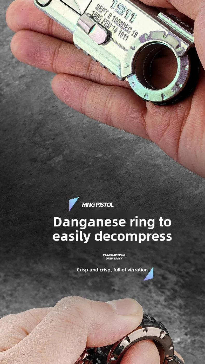 Ring Pistol Soft Bullet Gun Portable Mini 3D Decompression Shell Ejection Alloy Outdoor Funny Toy Boy Birthday Gift Fidget Toys