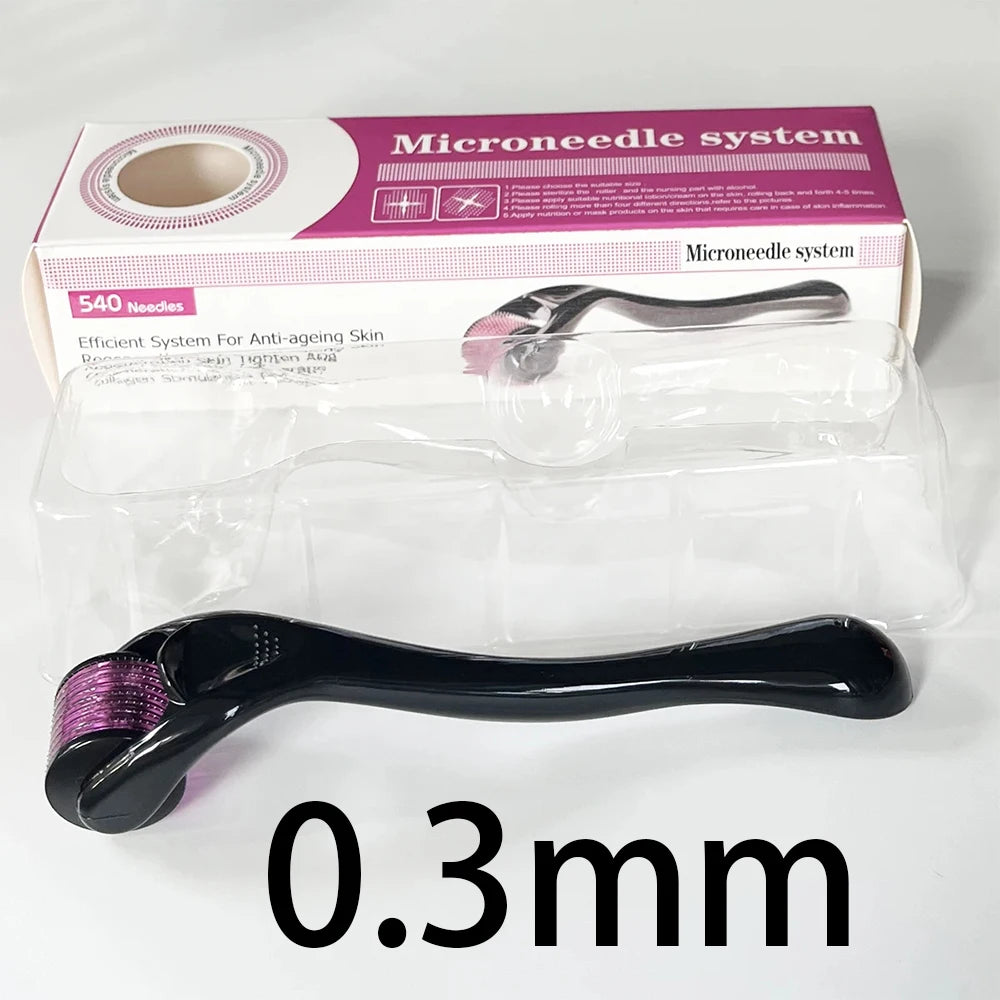 540 Needles for Facial Body Hair Growth Derma Roller for Skin Beard 0.2mm 0.25mm 0.3mm Needle Micro Face Roll Tool With Box Man