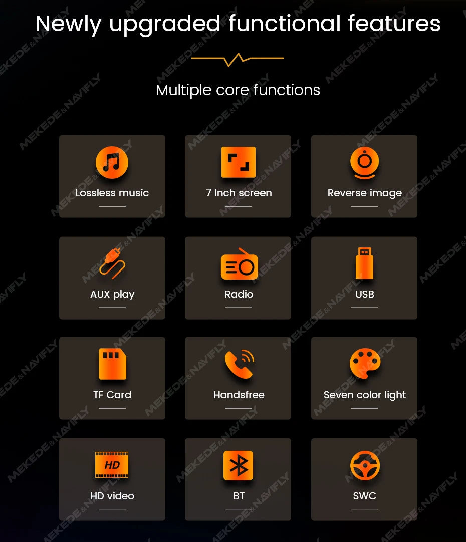 MEKEDE For Universal 2 Din Car Radio Autoradio Multimedia Player 2DIN Auto Audio 7inch HD Touch Screen MP5  USB BT TF Card