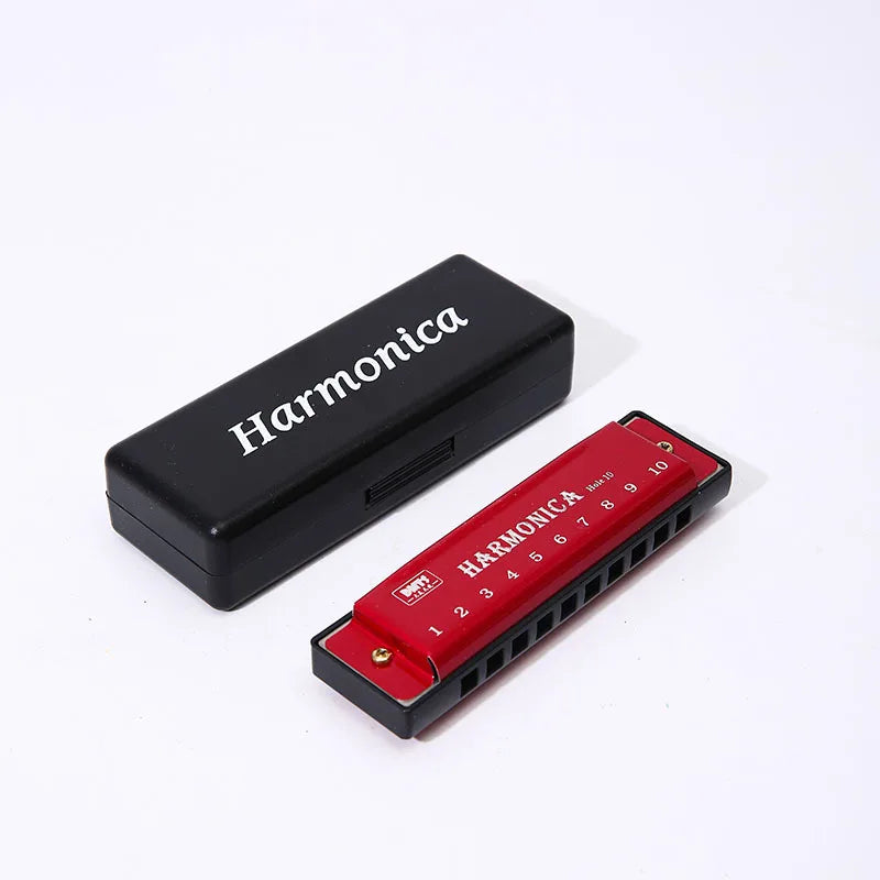 Harmonica Key of C 10 Hole Diatonic Harmonica C with Case for Beginner Students Kids Gift with Case