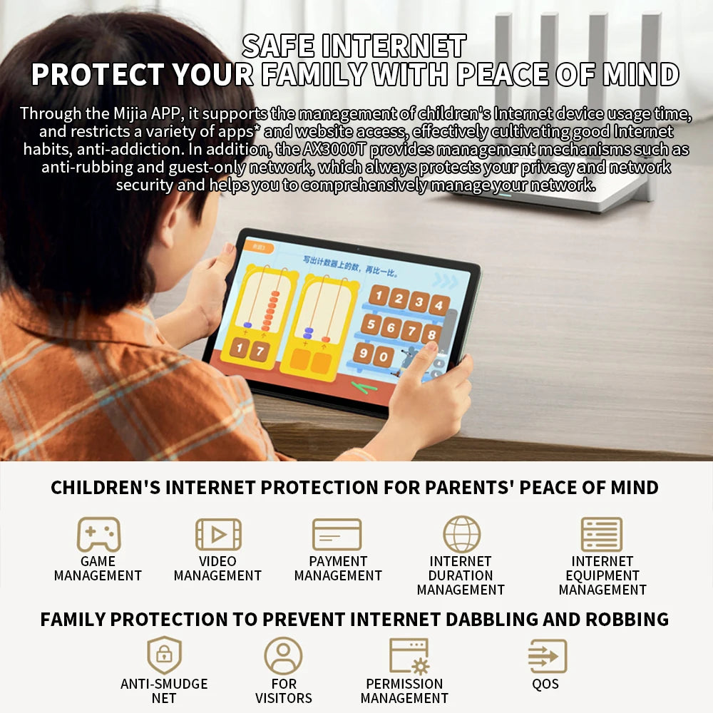 2024 NEW Original Xiaomi AX3000T Router 5GHz 160MHz Broadband 1.3GHz Processor High Speed NFC Connection For Home Office Games