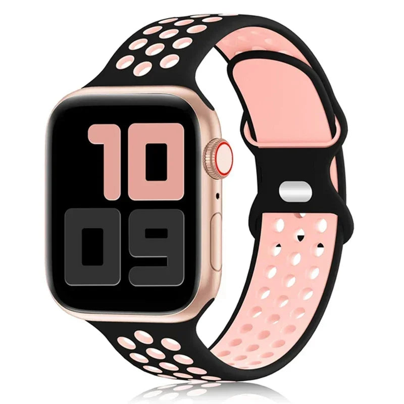 Strap For Apple Watch Band 49mm 44mm 45mm 42mm 41mm 38mm 40mm correa Silicone sports bracelet iwatch 8 SE 7 6 5 Ultra 49mm