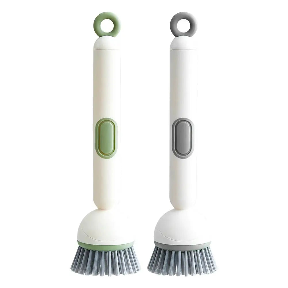 Kitchen Pot Brush for Home Use Long Handle Rotating Dish Washing Scrubber with Liquid Dispenser Bowl Pans Brush Cleaning Tools