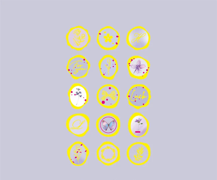 Mr.Paper 4 Style Fire Paint Seal Drip Glue Stickers Good-Looking Envelopes Sealing Paste Handbook Decoration Sticker Stationery