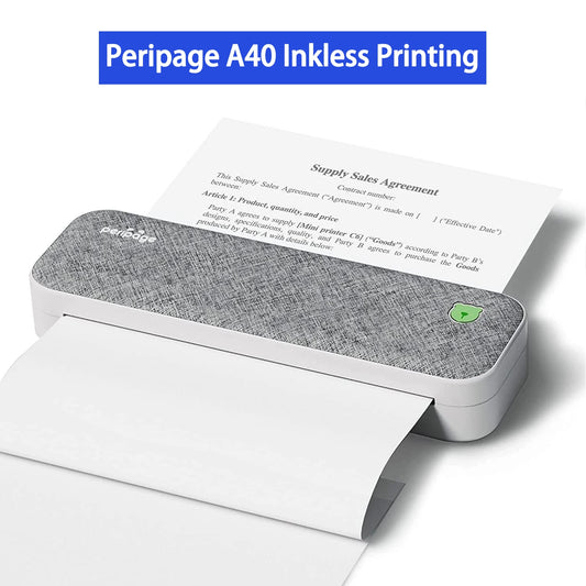 PeriPage A40 Portable printer Mini A4 Thermal Printer A4 Paper Photo Printer From Mobile Phone Office Thermal Printer New