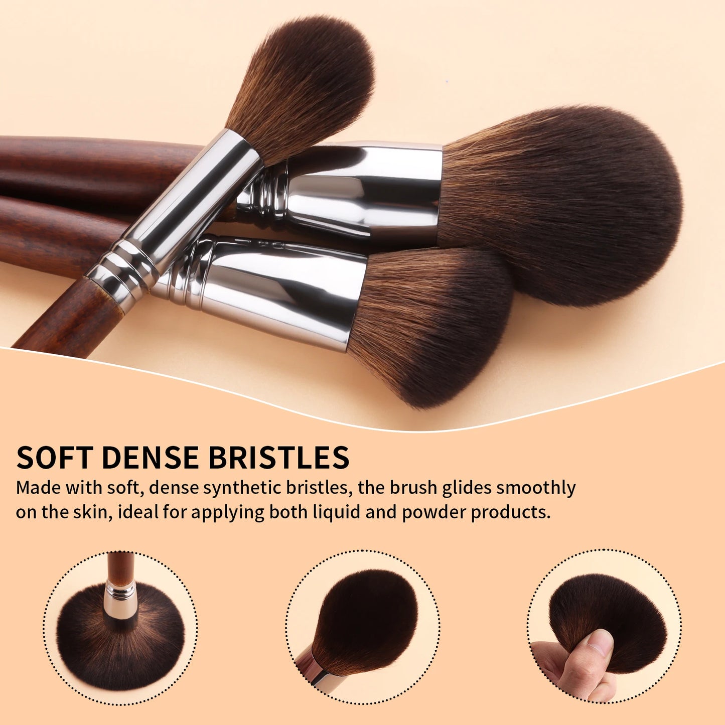 15PCS Makeup Brushes Set Premium Synthetic Kabuki Foundation Concealers Powder Blush Blending Face Eye Shadows Brush Set