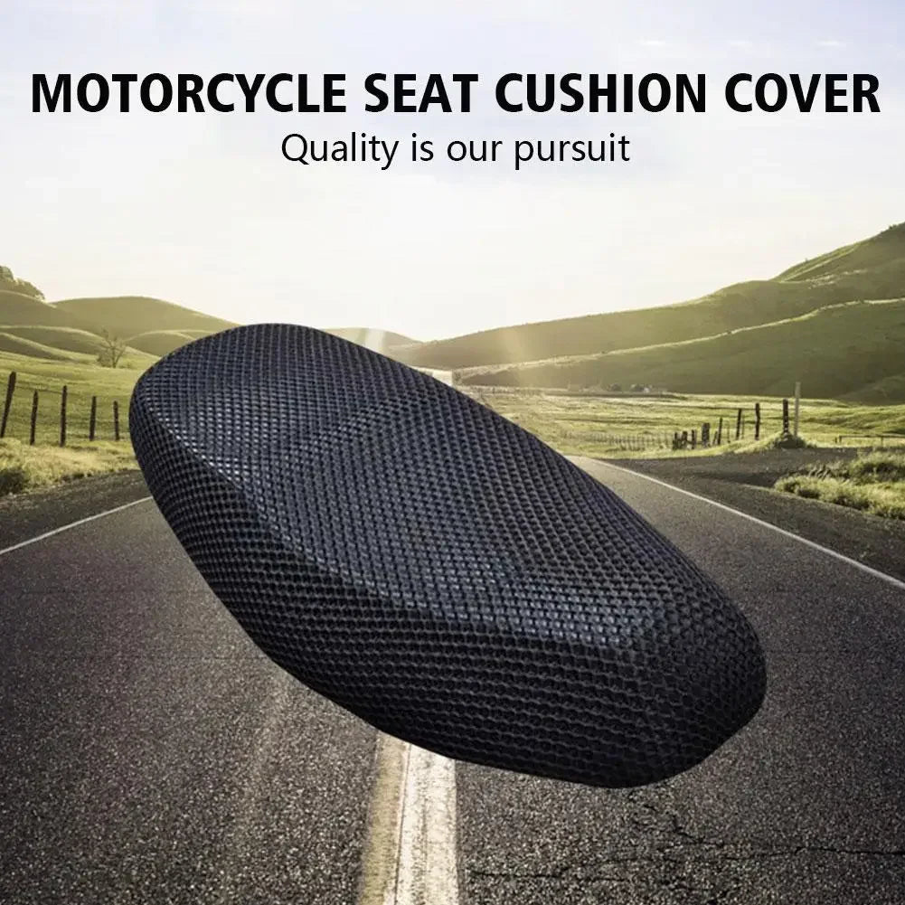 Motorcycle Electric Bike Breathable Seat Cover 3D Mesh Summer Heat Insulation Waterproof Pad Seat Cushion Honeycomb Mesh Cover