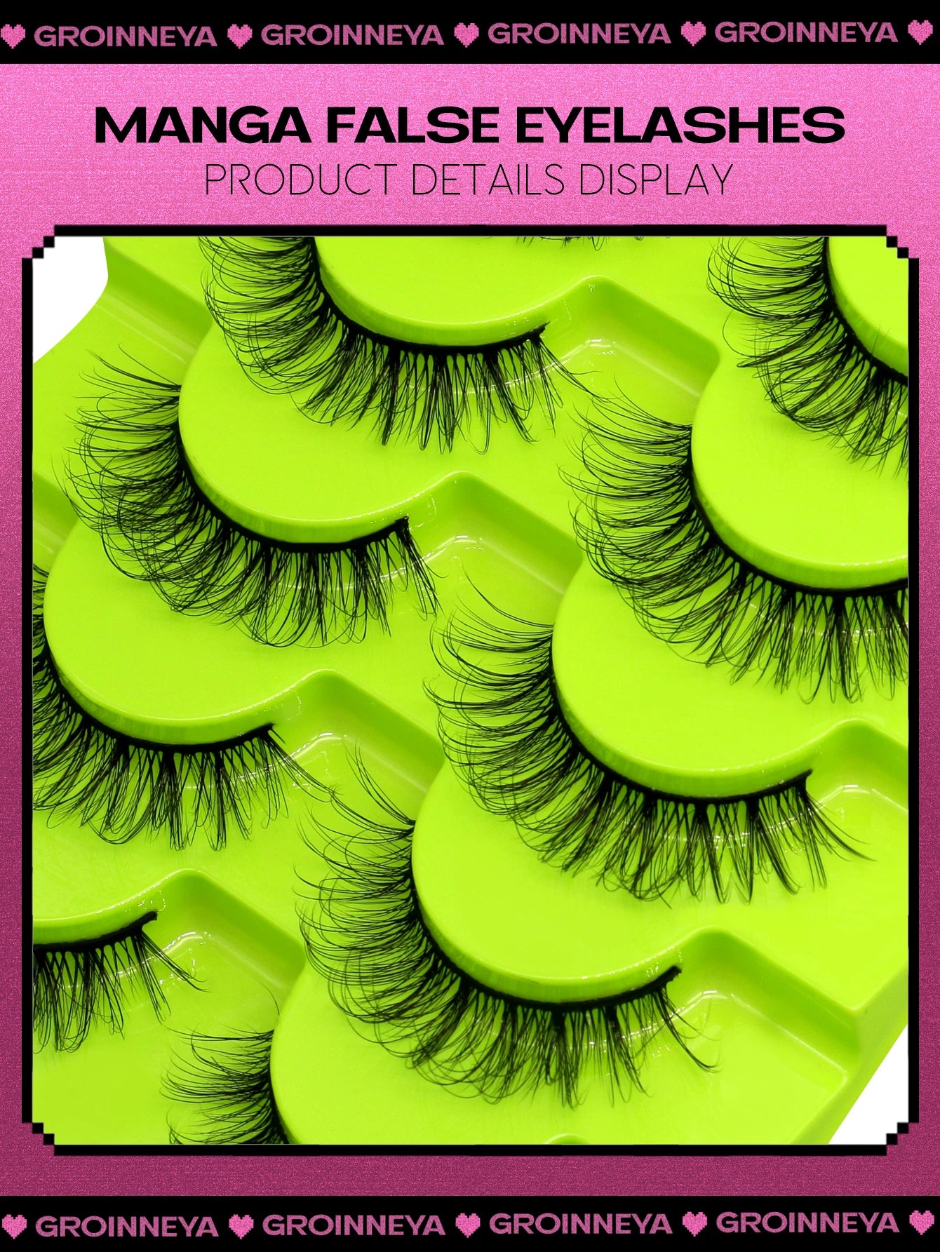 GROINNEYA False Eyelashes Faux Mink Eyelashes Fluffy Faux Mink Lashes Wispy Eyelashes Extension Effect Lashes Volume Mink Lashes