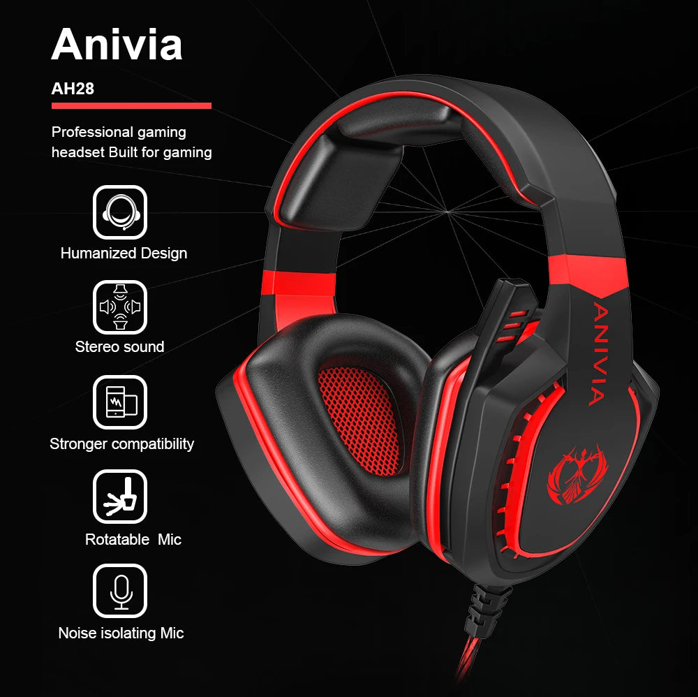 Headphones wired Gaming Headset Noise Isolating Overear Headphone with Mic.Volume Control Bass Surround for PC PS4 PS5 XBOX