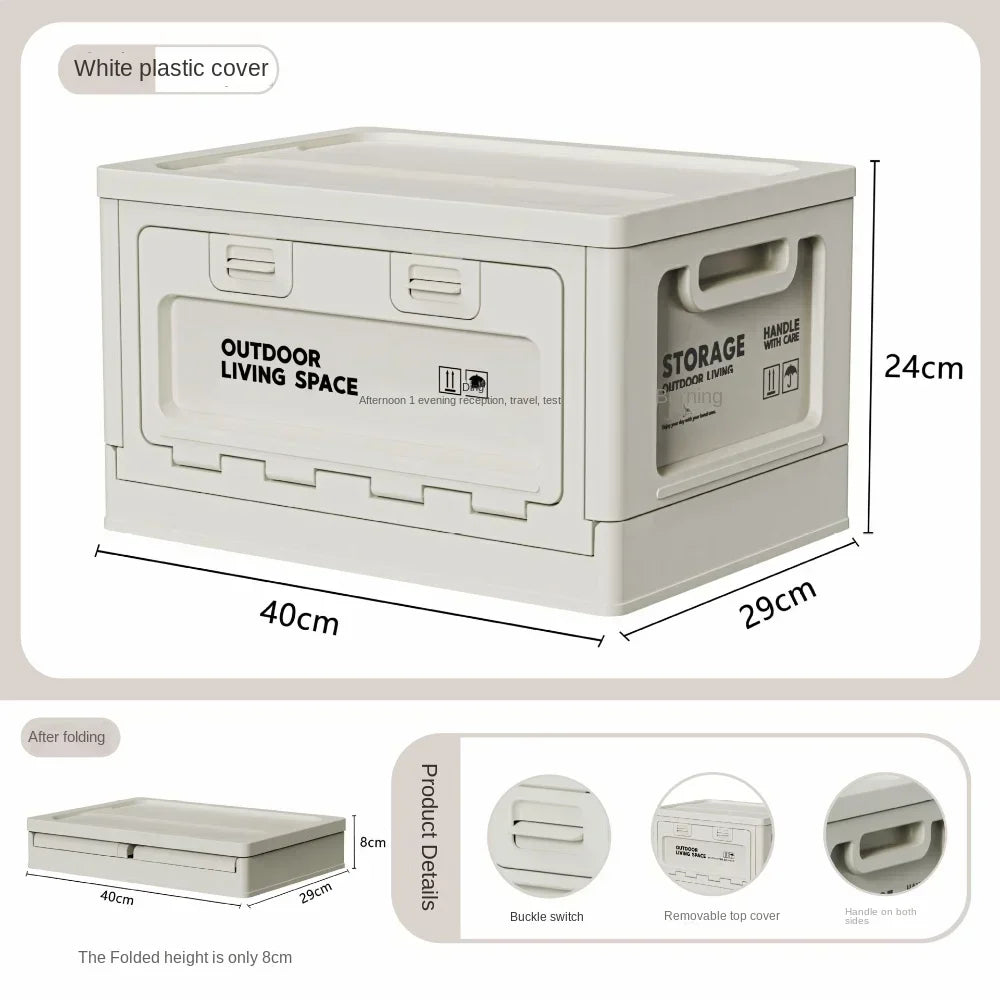 Storage Box Portable Camping Foldable Uncovered Storage Box Car Trunk Storage Table Dual Purpose Picnic Practical Outdoor Tools