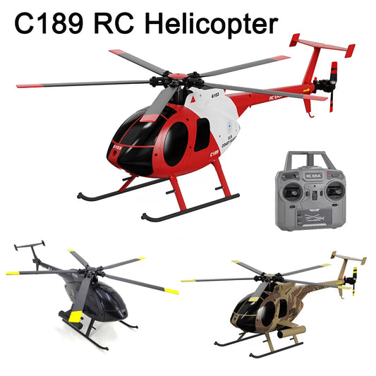 1:28 C189 RC Helicopter MD500 Brushless Dual-motor Remote Control Model 6-Axis Gyro Aircraft Toy One-click Takeoff/landing