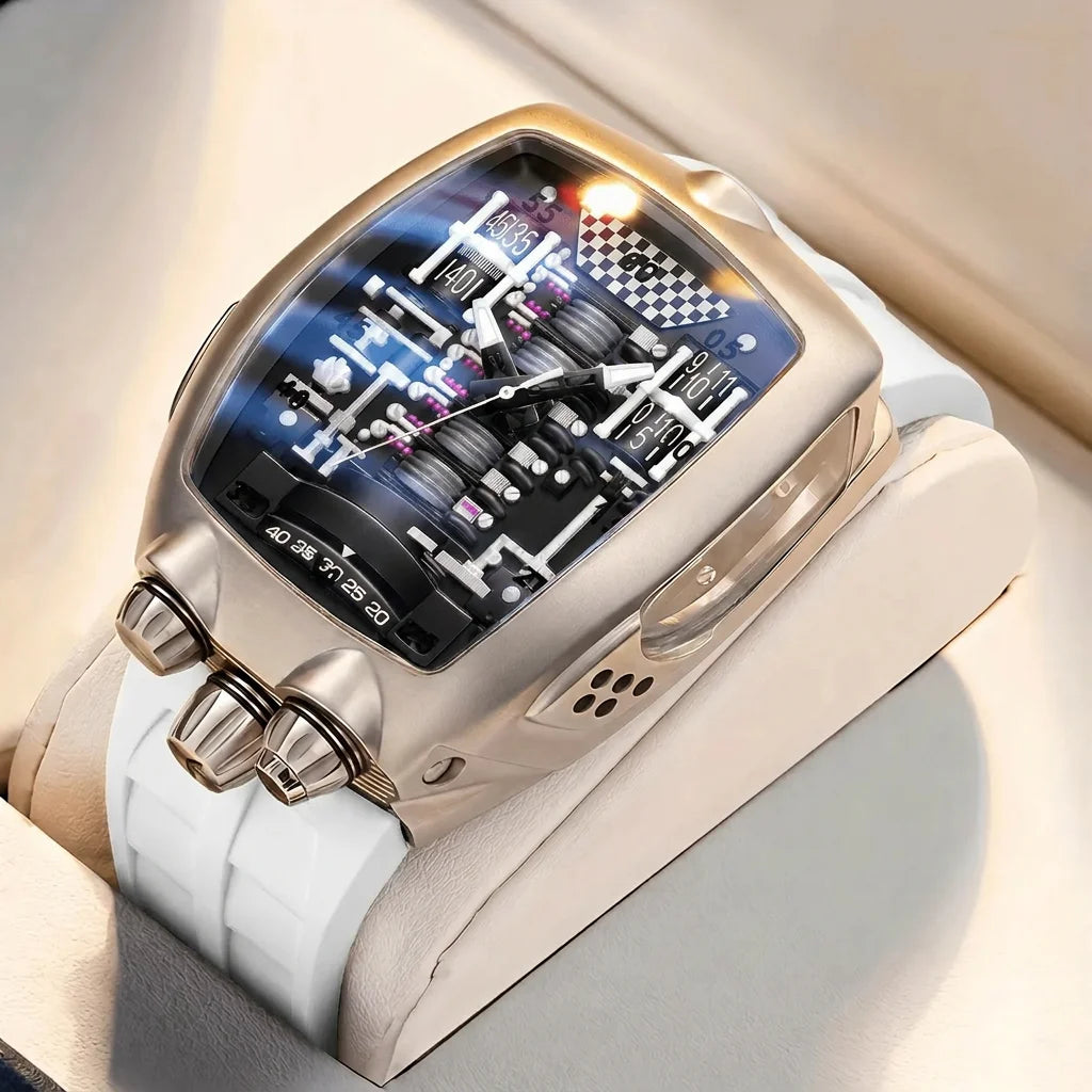 1pcs Men's black dial alloy strap vintage fashion tonneau sporty details Quartz Watch for business party holiday
