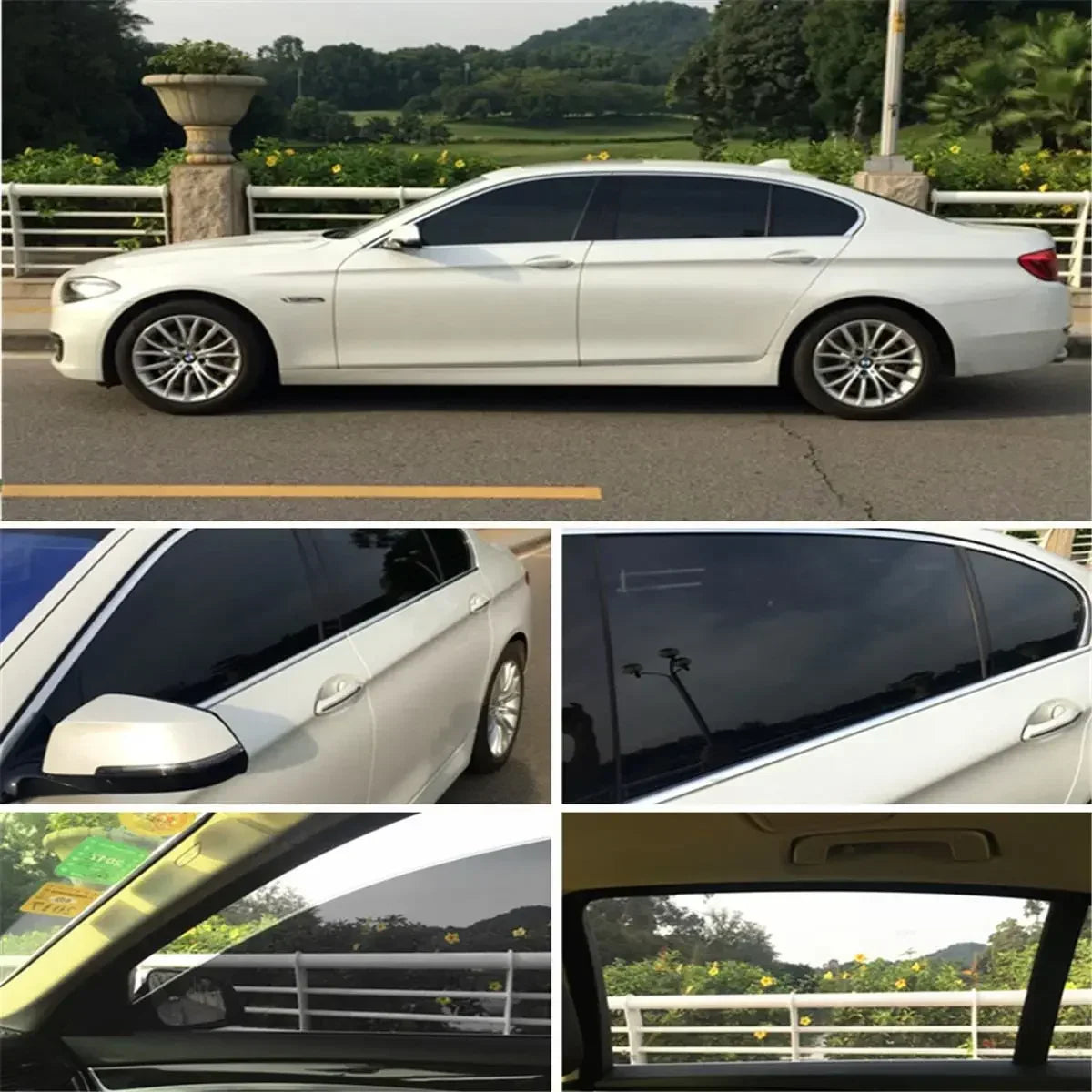 Car Window Sun Visor Strip Tint Film Front Windshield Protect Shade Blocking UV Sticker DIY Film Gradient Colorful Car Stickers