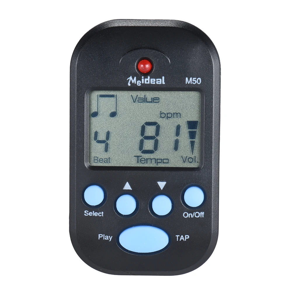 M50 Mini Metronome Professional Clip-on LCD Digital Rhythm Metronome for Guitar Violin Bass Stringed Instrument Accessories
