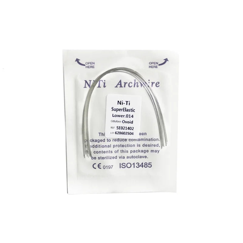 10Pcs/Pack Dental Arch Wires Orthodontic Super Elastic NITI Round Rectangle Archwire Lower/Upper 012/014/016/018/020/16x16/16x22