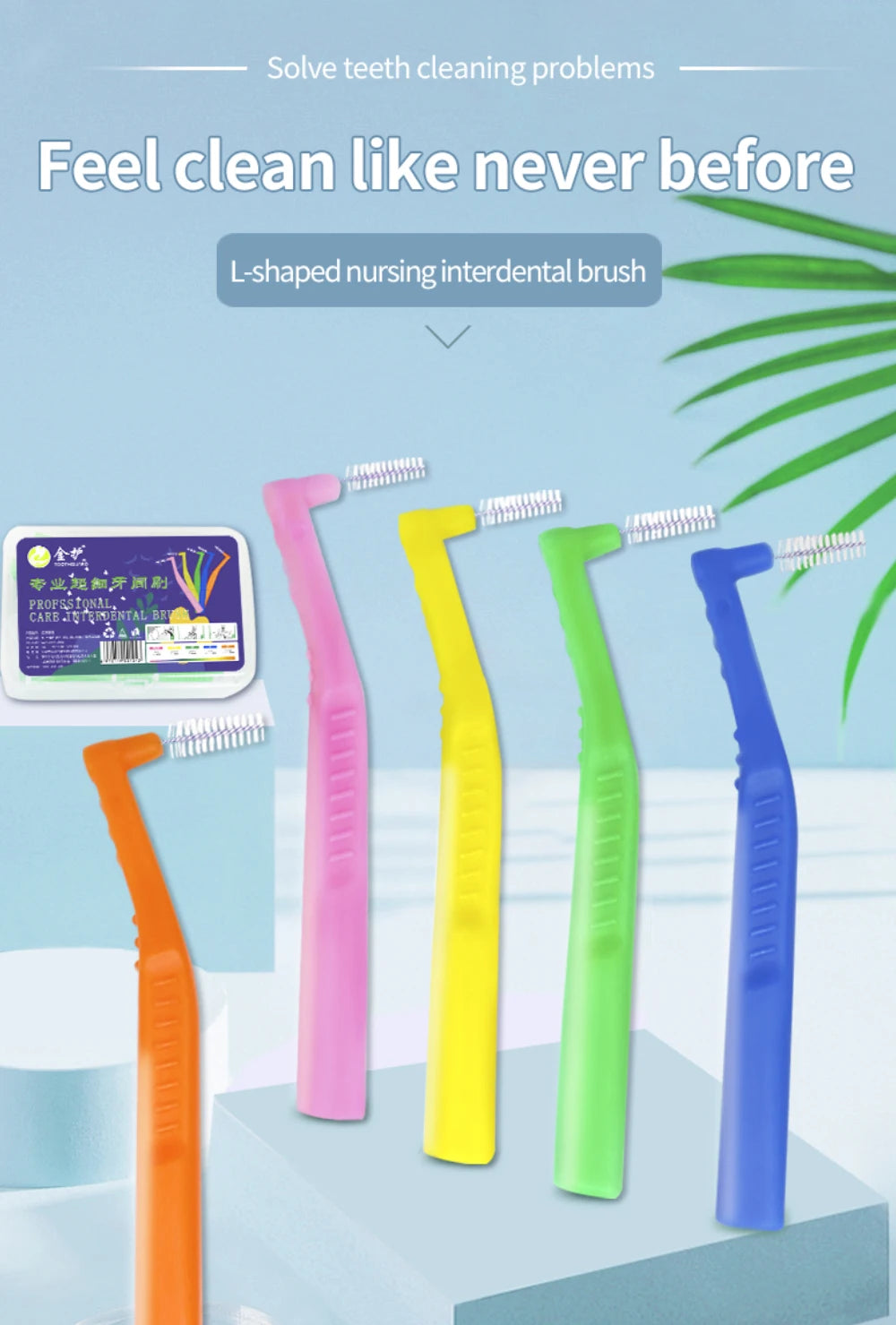 Angled Interdental Brush For Orthodontic Braces Micro Soft Brush For Dental Brackets Cleaning L Shaped Short Handle Brushes