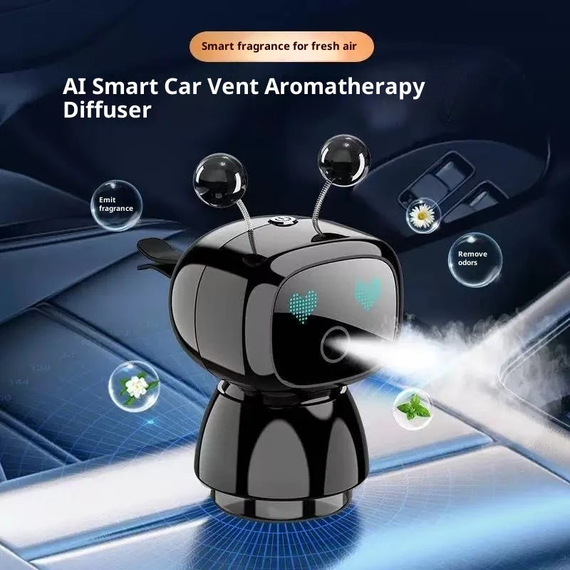 Creative Car Smart Aromatherapy Diffuser - Robot-shaped Aromatherapy Ornament, Air Freshener with Long-lasting Light Fragrance