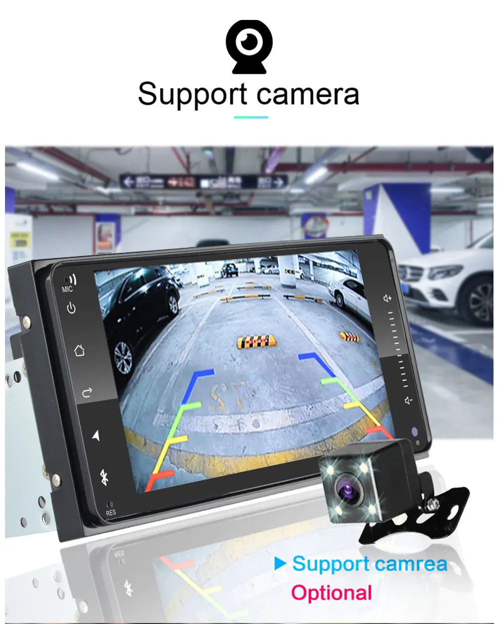 2 din android 10 Universal Car Multimedia Radio Player CarPlay 2Din Stereo For Toyota VIOS CROWN CAMRY HIACE PREVIA COROLLA RAV4