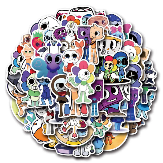 54Pcs Dandys World Stickers Dandy's World DIY Stickers Scrapbooking Phone Luggage Skateboard Waterproof Graffiti Decals