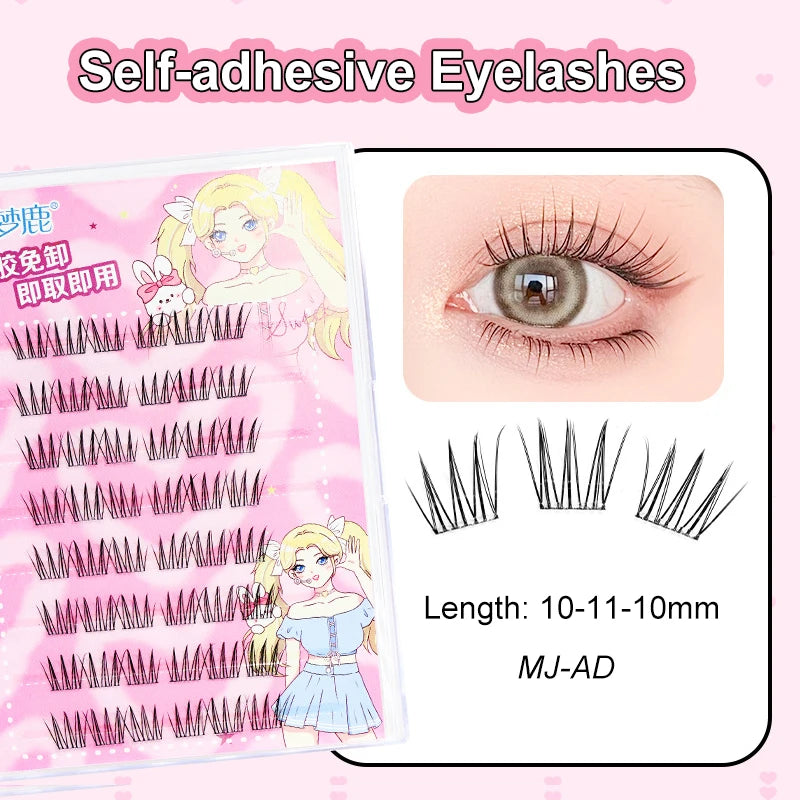 Self Adhesive Eyelashes Cluster Lashes No Glue Individual Lashes  Soft  Idol Lash Clusters Reusable Self Adhesive Lashes