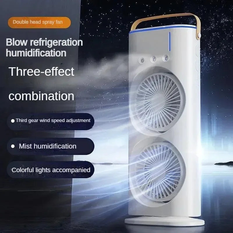 Fan Spray Type Air Conditioning Remote Control Rotatable Cooling Fan Household Portable Desktop Electric Fan with Light