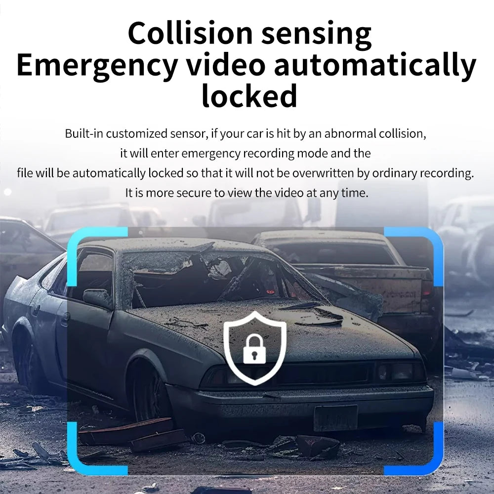 HP Car Recorder F490W 1296P HD Car Camera HD Night Vision Parking Monitoring Car WiFi Car DVR Video Loop Recording