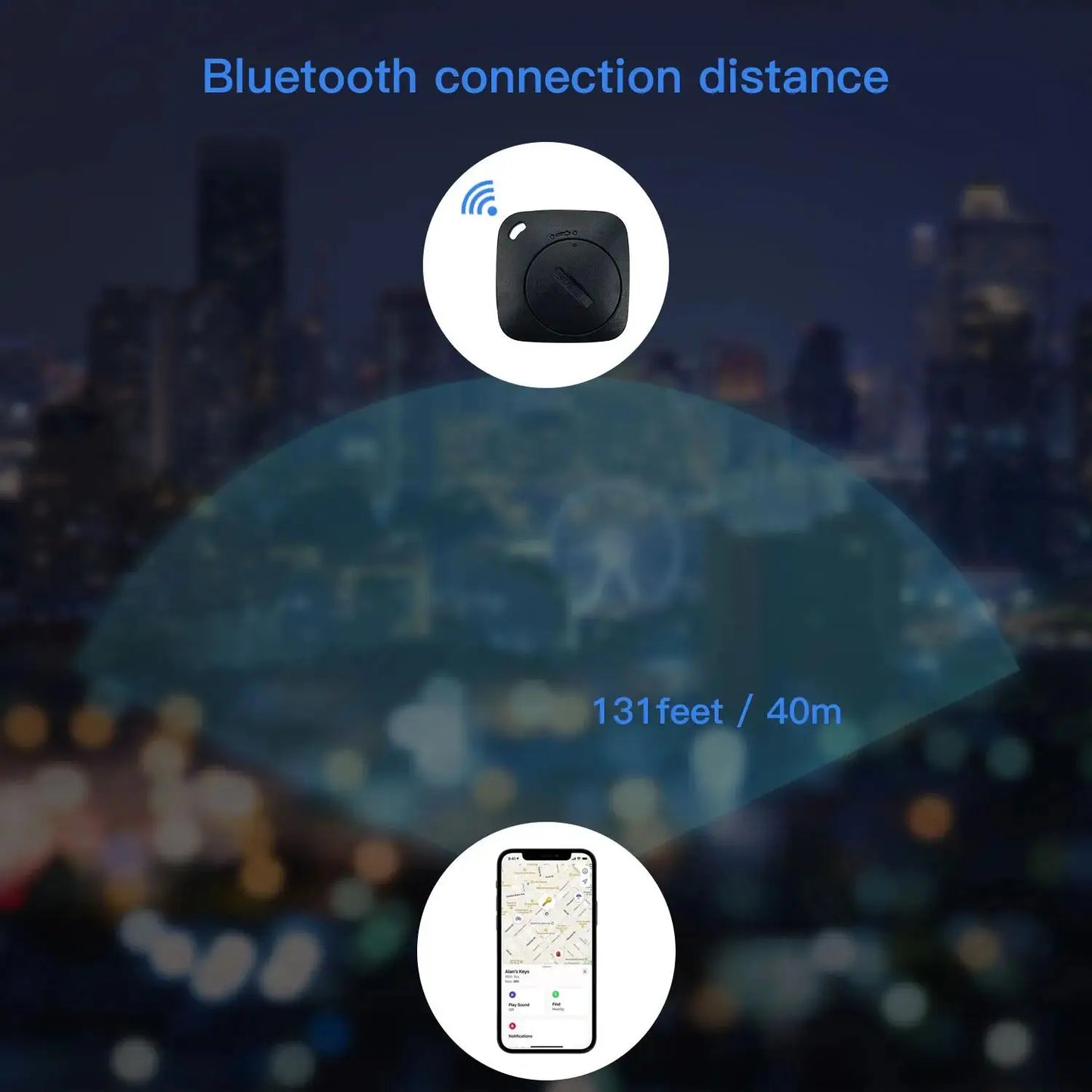 Smart Bluetooth GPS Tracker Work with Apple Find My APP ITag Anti Lost Reminder Device MFI Rated Locator Car Key Pet Kids Finder