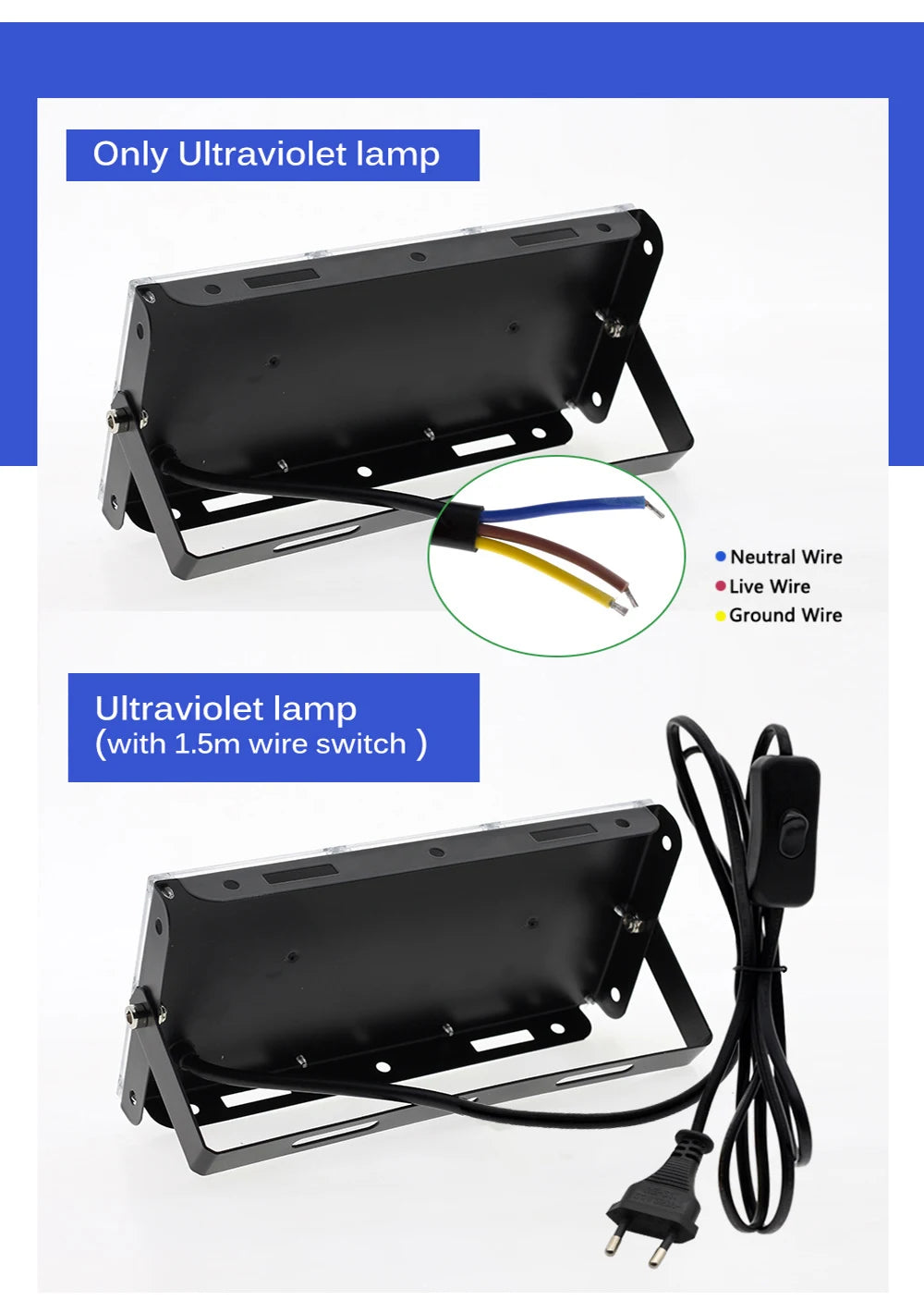 UV Flood Light AC 220V 50W 100W LED Stage Blacklight Ultraviolet Flood Effect Light for Halloween Xmas Dance DJ Disco Party Bar