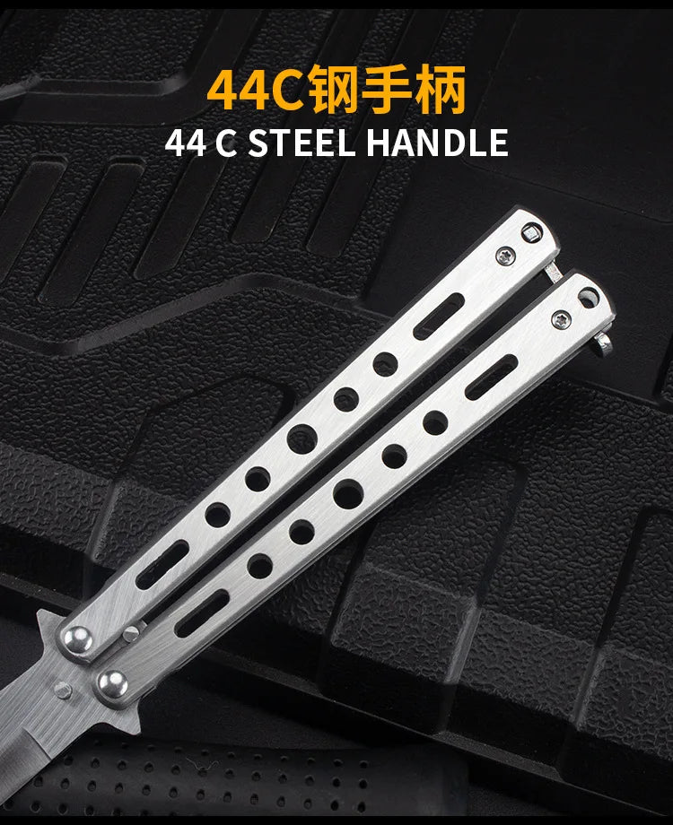 Foldable Comb Stainless Steel Practice Training Butterfly Knife Comb Beard Moustache Brushe Salon Hairdressing Styling Tool