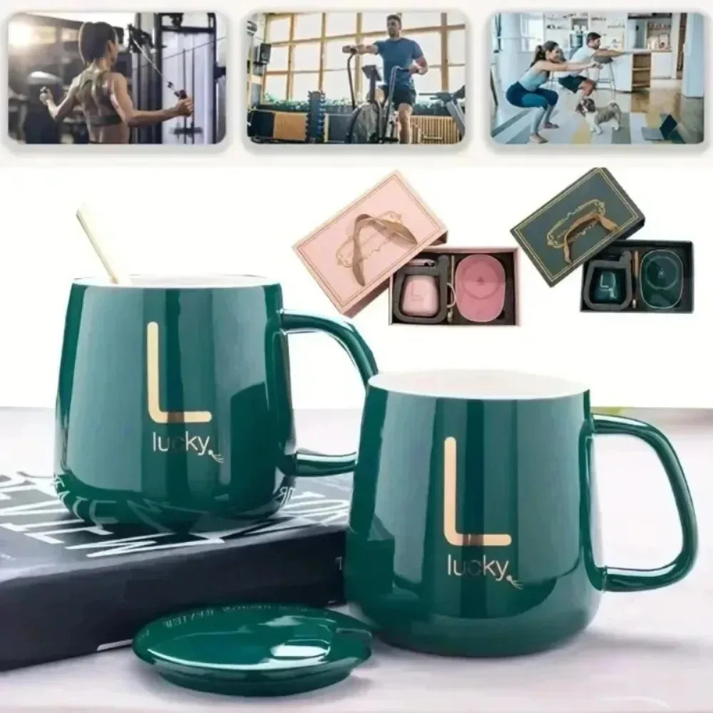 Mug Christmas Gift Set Simplicity Practical Thermostat Cup Multi Scenario Apply Warm Ceramic Mugs With Spoon And Organizer Bags