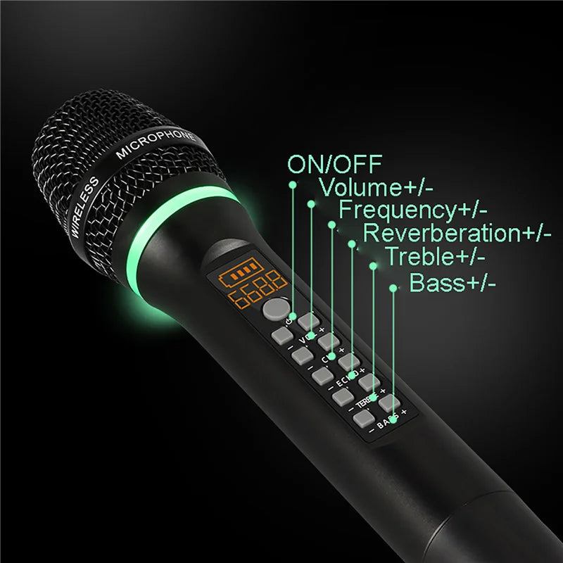 Professional UHF Wireless Microphone Handheld Bluetooth Karaoke Microphone Recording Studio Home Party Singing for Car Speaker