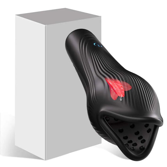 Powerful Blowjob Male Masturbator Cup Tongue Licking Glan Stimulation Vibrator Penis Massager Delay Trainer Sex Machine Sex Toys