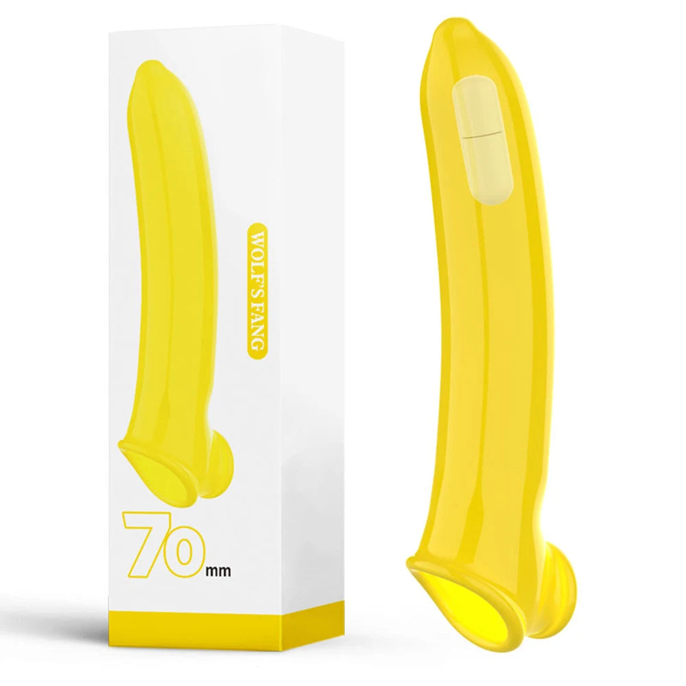 Vibrating Penis Sleeve Extension Condom Dick Glans Enlargement Cock Rings Delay Ejaculation Adult Goods Sex Toys For Men Couples