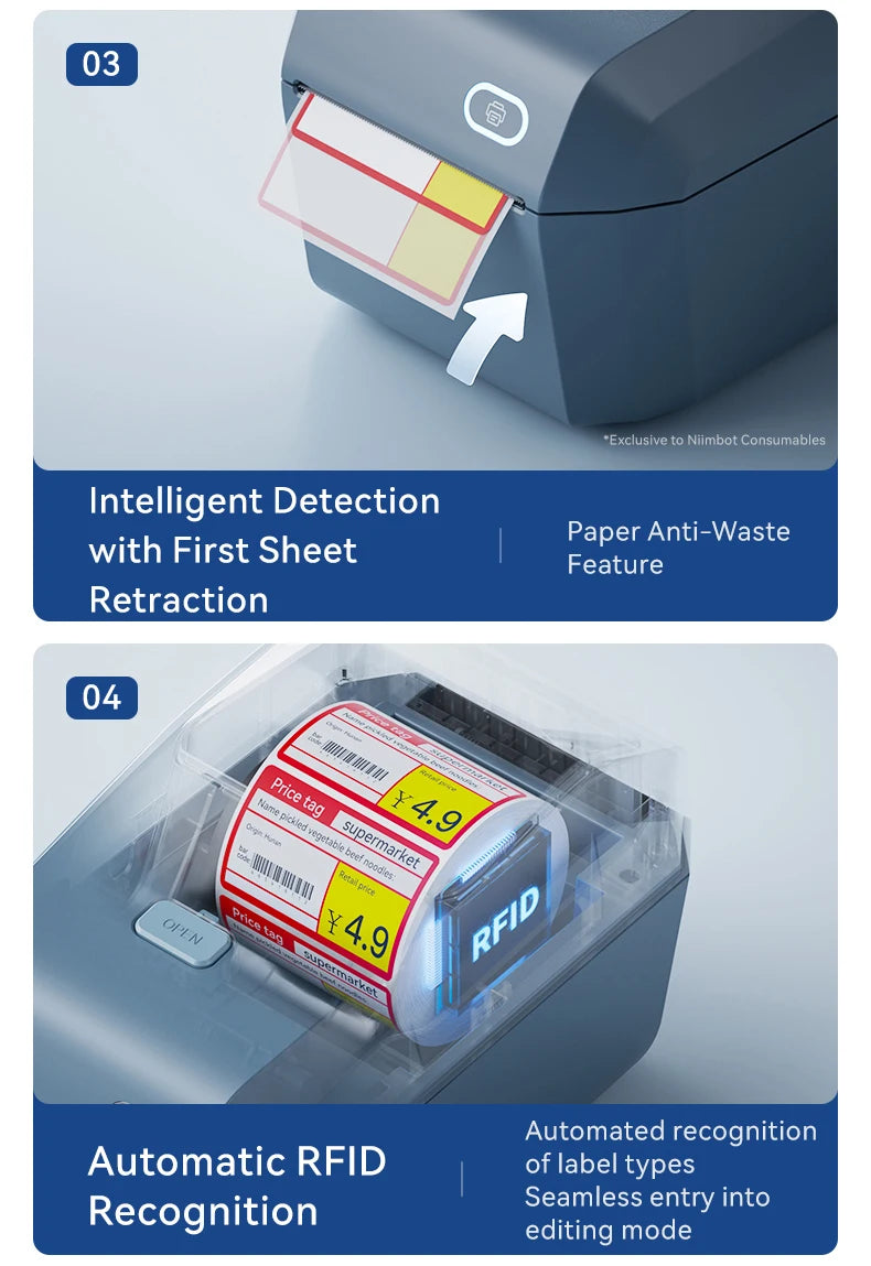 Niimbot 80mm Desktop Label Printer Bluetooth Wireless Wifi USB Thermal Maker Shipping Barcode Niimbot  K3 Machine