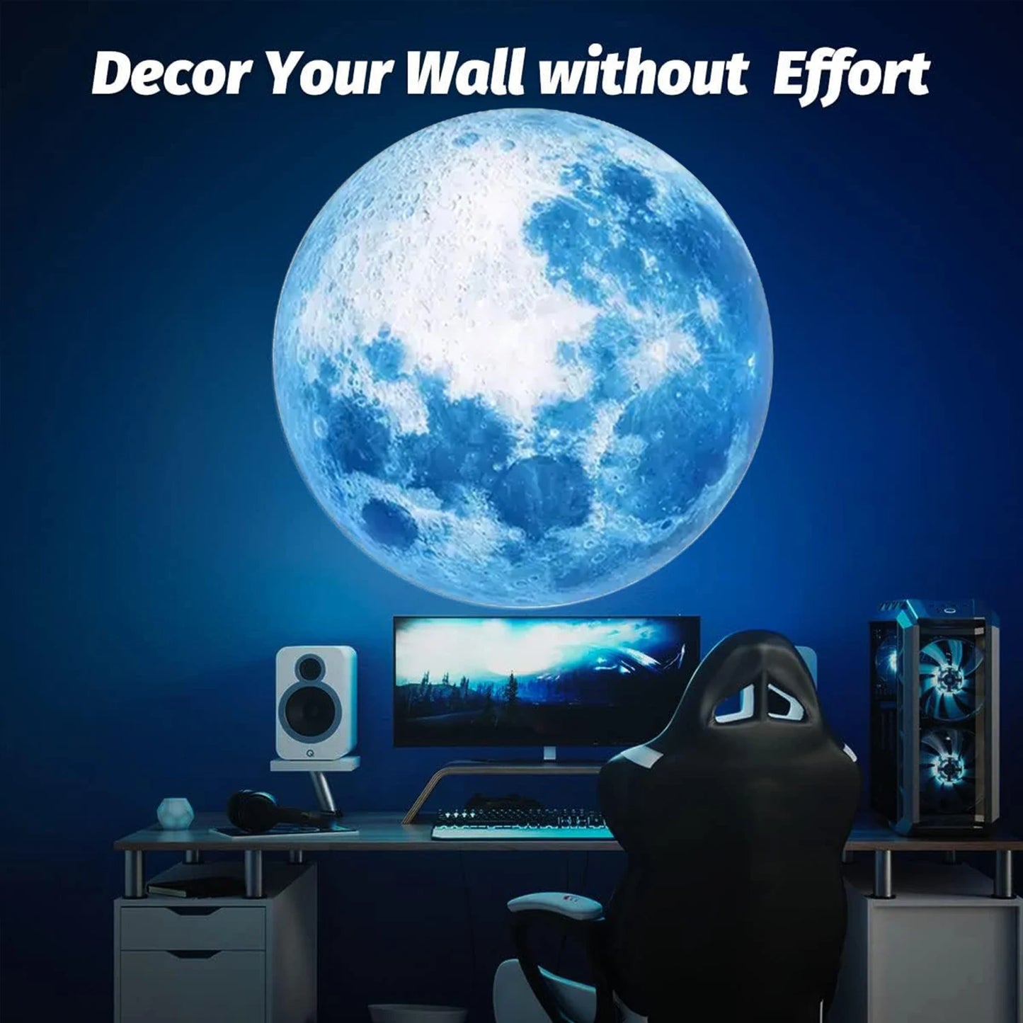 Moon lamp, LED lamp, blue planet