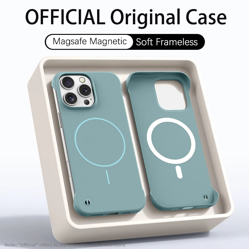 Ultra Thin PC Matte Frameless Case For Magsafe iPhone 17 Air 16E 16 15 14 13 12 11 Pro XR XS Max Plus Magnetic Shockproof Cover