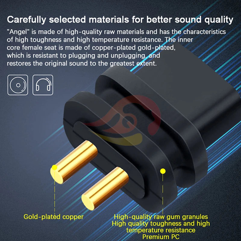 2 Pcs 0.78 Double Needle Socket UE QDC Custom Diy Earphone Repair Flat/Convex/Notch Female Socket Compatible 0.7-0.8 Male Pin