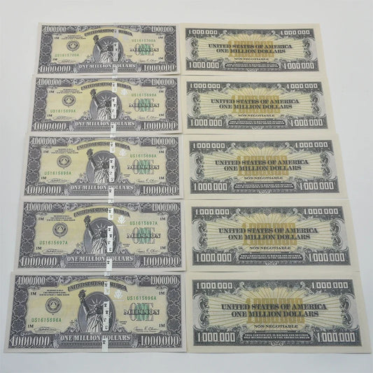 10PCS/100PCS American One Million Dollar Banknote Collection Statue of Liberty Design with UV Anti-counterfeiting Serial Number
