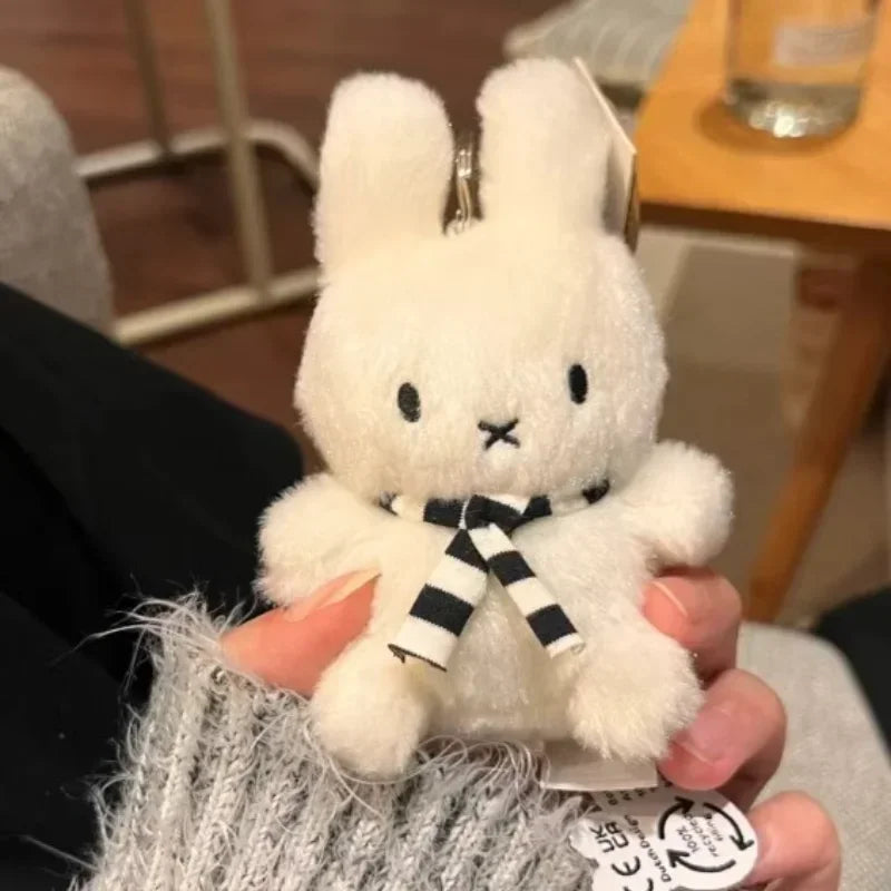 MINISO Miffys Keychain Pendant Toy Cute Striped Rabbit Dolls Bag Accessories Kawaii Cartoon Anime Decoration Birthday Gifts