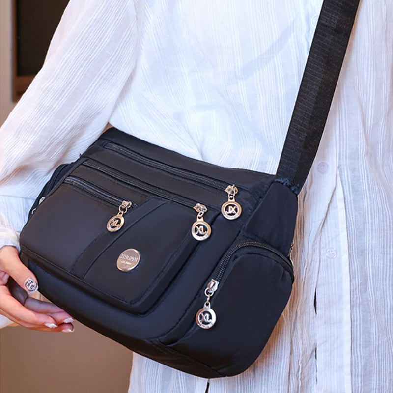 Large Capacity Women Crossbody Bag Waterproof Tote Casual Nylon Shoulder Bag Purse Handbag Lightweight Travel Messenger Bag