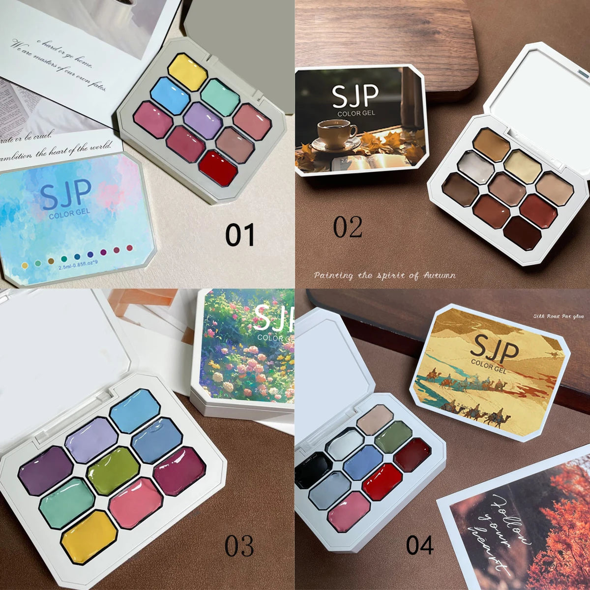 1pc solid color nail polish glue 9-grid color painting glue high saturation thick gradient patting glue nail art creation