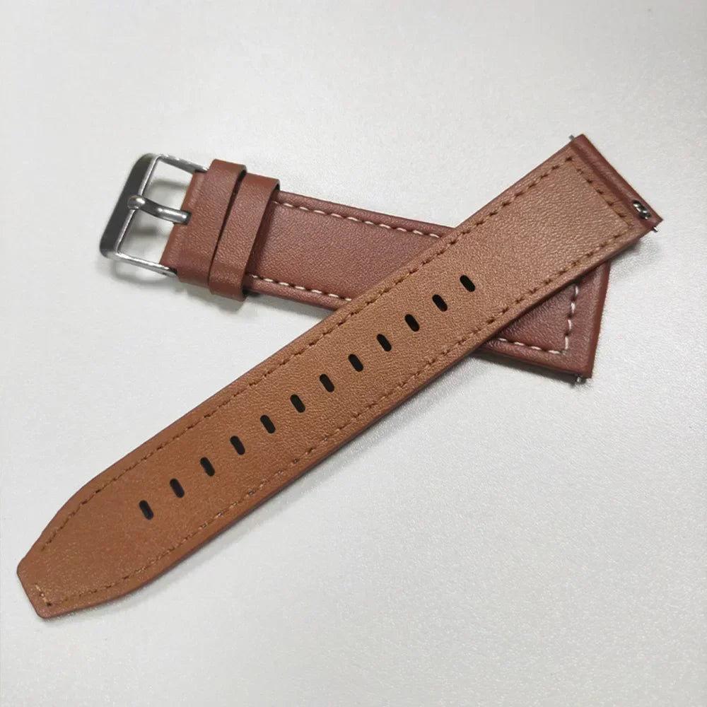 20mm 22mm Strap For Samsung Galaxy watch 7/6/4/5 pro/classic/gear s3/active 2 Soft Leather Wristband for Huawei GT 5 4 3 2 Band