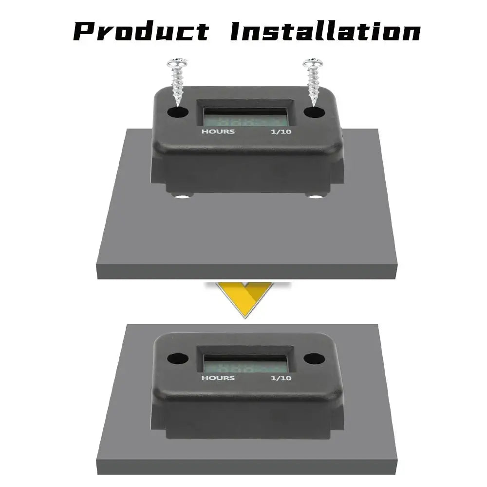 Portable Digital Inductive Tach Hour Meter Gauge for Car Boat ATV Motorcycle Instruments Snowmobile Gasoline Ski Dirt Gas Engine