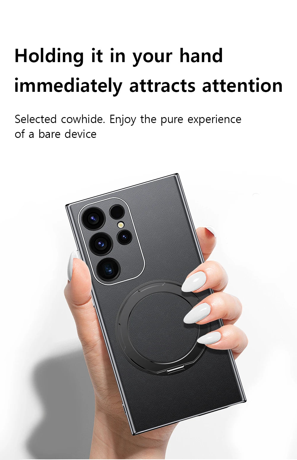 LANGSIDI Leather Magnetic Metal Ring holder Case For Samsung Galaxy S24 Ultra s23 S24 + plus shockproof Slim Protection