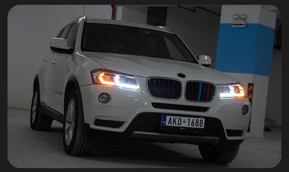 AKD Head Lamp for BMW X3 F25  LED Headlight 2010-2013 Headlights X3 DRL Turn Signal High Beam Angel Eye Projector Lens