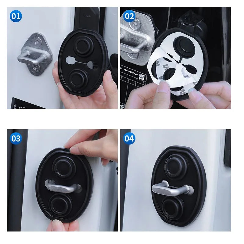 Upgrade Car Door Closing Shockproof Silicone Cushion Mute Shock Absorber Protective Covers Car Door Latch Accessories