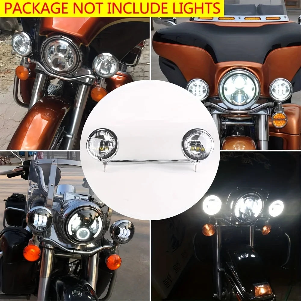 Motorcycle Headlights Bracket LED Spotlight Mount Bar Driving Fog Passing Turn Signals Light Holder Clamp For Dyna Super Glide
