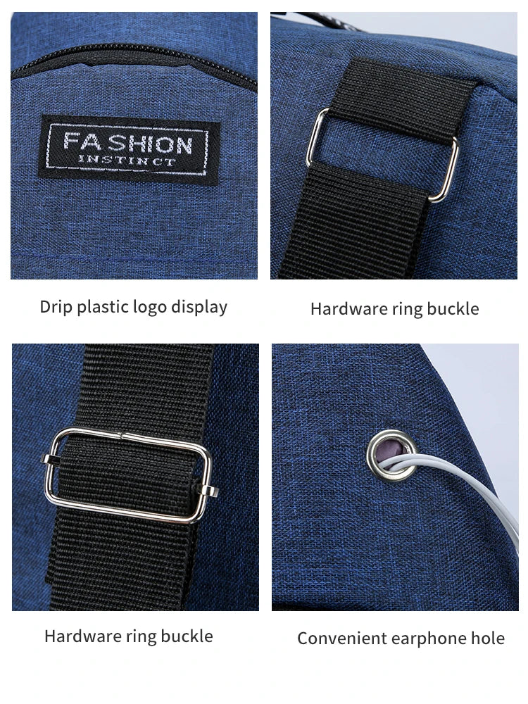 Chest Bag New Men Simple Nylon Fashion Waterproof One Shoulder Crossbody Bag